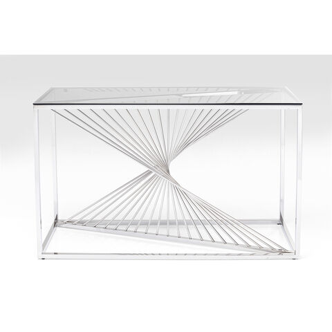 Console Laser Silver Clear Glass 120x40cm
