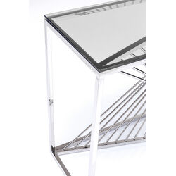 Console Laser argenté - verre clair 120x40