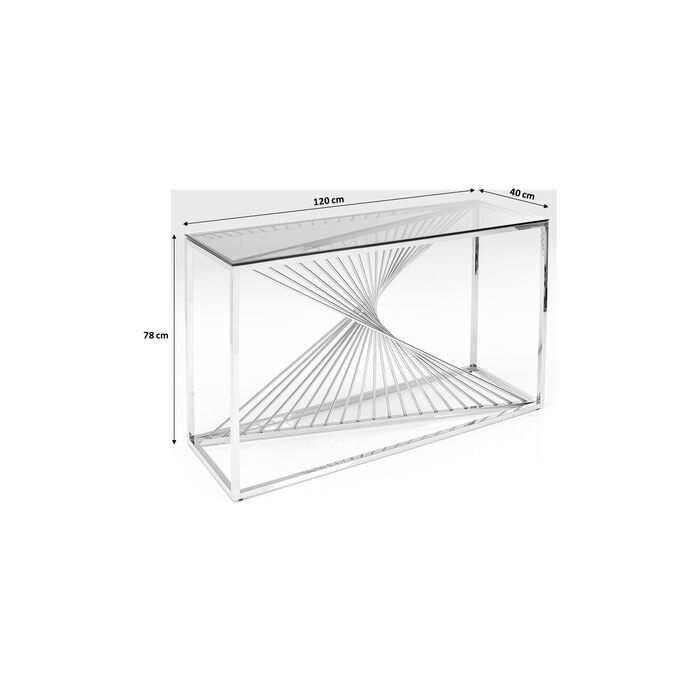 Konsole Laser Silber Klarglas 120x40cm