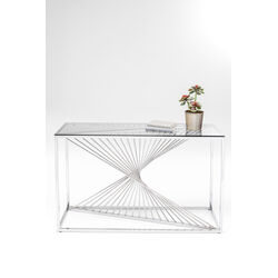 Console Laser Silver Clear Glass 120x40cm