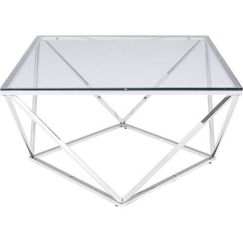 Mesa de centro Cristallo Cromo 80x80cm