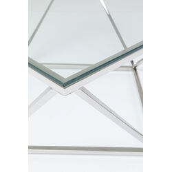 Tavolino Cristallo Cromo 80x80cm