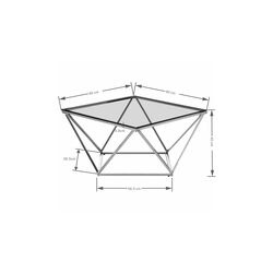 Couchtisch Cristallo Chrom 80x80cm