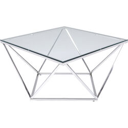 Coffee Table Cristallo Chrome 80x80cm