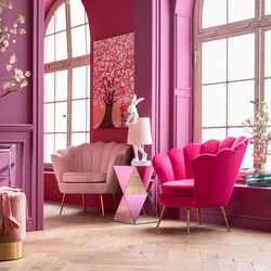 Fauteuil Water Lily doré-fuchsia