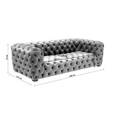 Sofa Metropol 3-Sitzer Grau 238cm