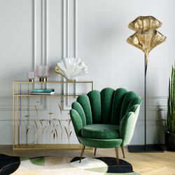 Fauteuil Water Lily doré-vert