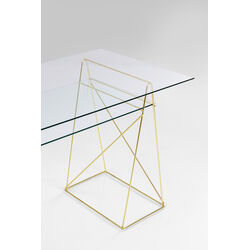 Table Polar Brass Matt 8mm Tempered Glass