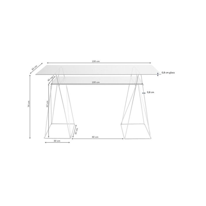 Schreibtisch Polar Brass Matt 8mm ESG