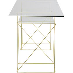 Desk Polar Brass Matt 8mm Tempered Glass