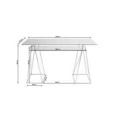 Desk Polar Brass Matt 8mm Tempered Glass