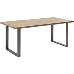Table Parquet Acier Brut 90x180cm