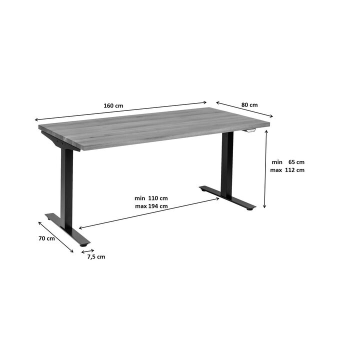 Scrivania Office Symphony quercia-nero 160x80