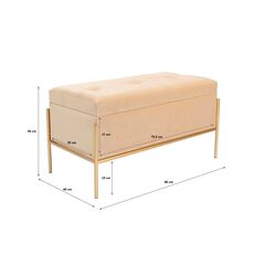 Bench Buttons Storage Beige Small