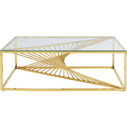 Coffee Table Laser Gold Clear Glass 120x60cm