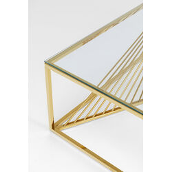 Coffee Table Laser Gold Clear Glass 120x60cm