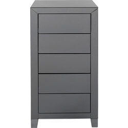 High Dresser Luxury Push 5 Drawers Grey