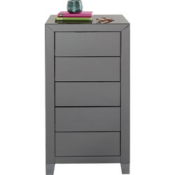 Commode haute Luxury Push 5 tiroirs gris