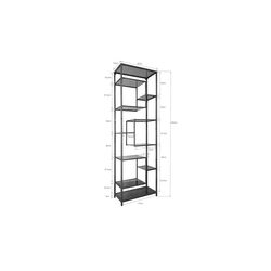 Etagère Loft doré 60x195cm