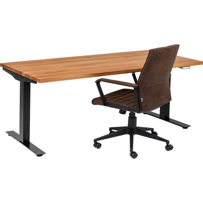 Schreibtisch Office Jackie Eiche Schwarz 200x100