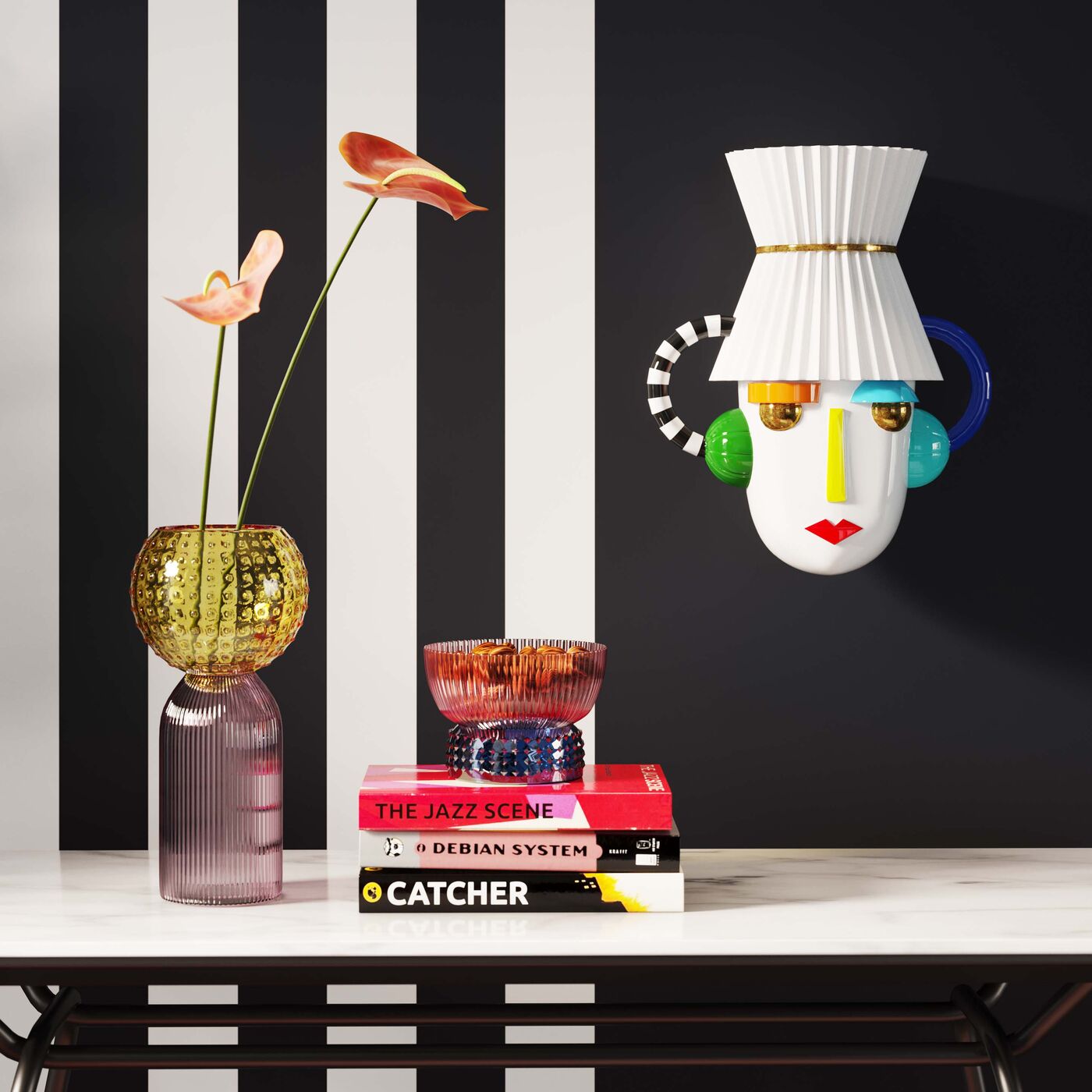 Wall Object Mesquerade White 37x41cm KARE USA