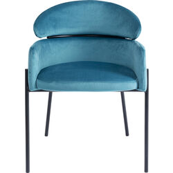 Chair with Armrest Alexia Velvet Blue