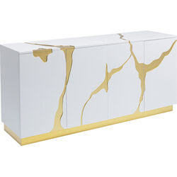 Buffet Cracked blanc doré 165x80cm