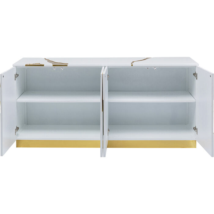 Sideboard Cracked White Gold 165x80cm