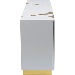 Sideboard Cracked Weiß Gold 165x80cm