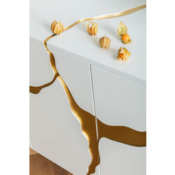 Sideboard Cracked Weiß Gold 165x80cm