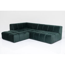 Ecksofa Belami Velvet Dunkelgrün Links 265cm