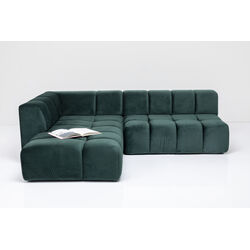 Ecksofa Belami Velvet Dunkelgrün Links 265cm