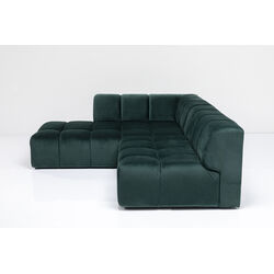 Ecksofa Belami Velvet Dunkelgrün Links 265cm