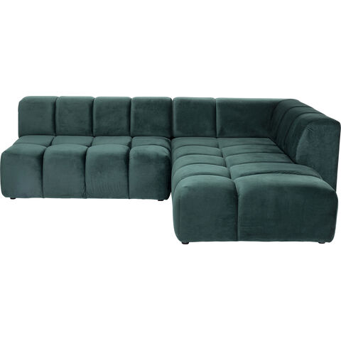 Corner Sofa Belami Velvet Dark Green Right 265cm