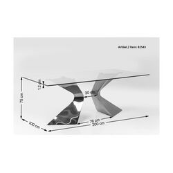 Table Gloria noir 200x100cm