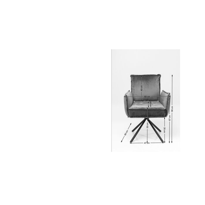 Silla giratoria c. re. Chelsea gris