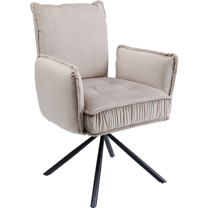 Swivel Chair with Armrest Chelsea Grey - KARE Georgia