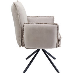 Swivel Chair with Armrest Chelsea Grey