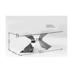 Table Gloria noir ceramique 200x100
