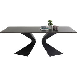 Table Gloria noir ceramique 200x100