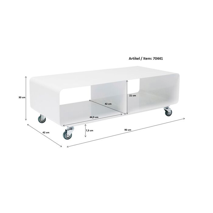 Comò basso Lounge M grigio 90x30cm
