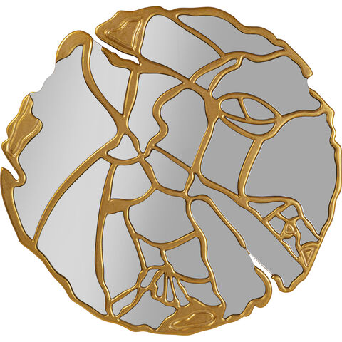Wall Mirror Pieces Gold Ø100cm