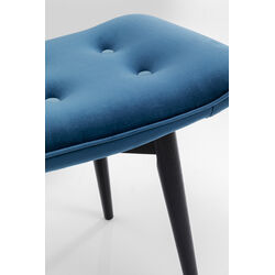 Stool Black Vicky Velvet Bluegreen 59x37cm