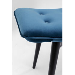 Stool Black Vicky Velvet Bluegreen 59x37cm