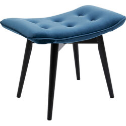 Stool Black Vicky Velvet Bluegreen 59x37cm