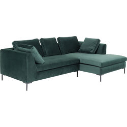 Ecksofa Gianni Small Velvet Dunkelgrün Rechts