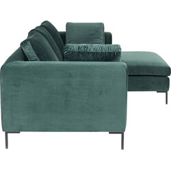 Ecksofa Gianni Small Velvet Dunkelgrün Rechts