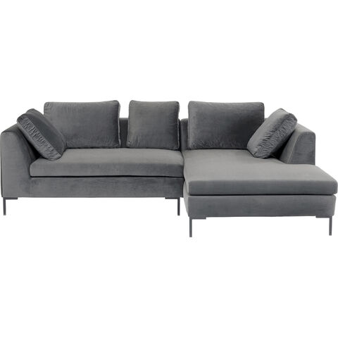 Sofá esq Gianni peq Velvet gris dcha 270x167cm