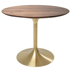 Table Invitation Set Walnut Brass Ø90cm