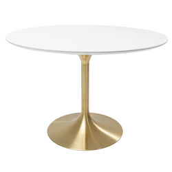 Table Invitation Set White Brass Ø120cm